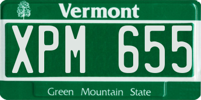 VT license plate XPM655