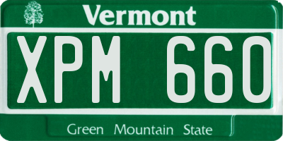 VT license plate XPM660