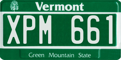 VT license plate XPM661