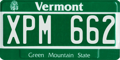 VT license plate XPM662