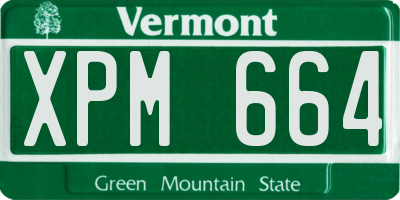 VT license plate XPM664