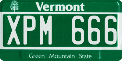 VT license plate XPM666