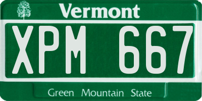 VT license plate XPM667
