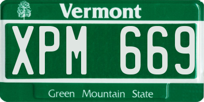 VT license plate XPM669