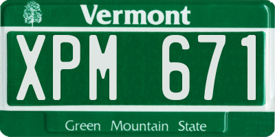 VT license plate XPM671