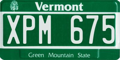 VT license plate XPM675