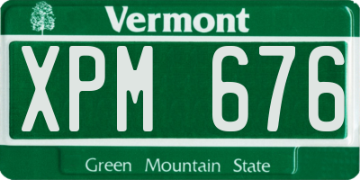 VT license plate XPM676