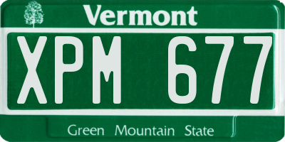 VT license plate XPM677