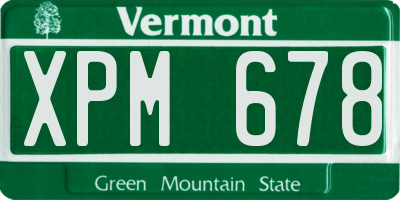 VT license plate XPM678