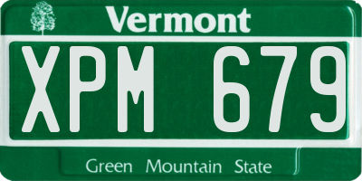VT license plate XPM679