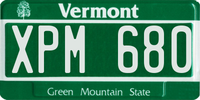 VT license plate XPM680