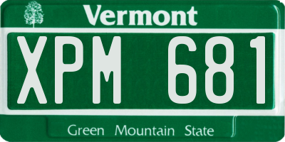 VT license plate XPM681