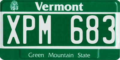 VT license plate XPM683