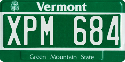 VT license plate XPM684