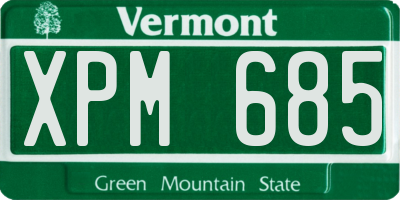 VT license plate XPM685