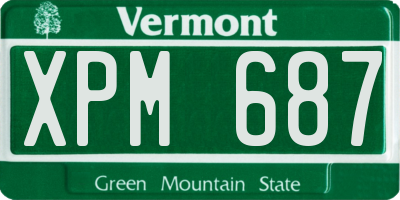 VT license plate XPM687