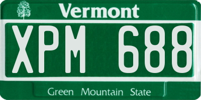 VT license plate XPM688