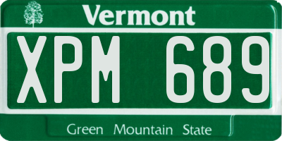 VT license plate XPM689