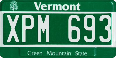 VT license plate XPM693