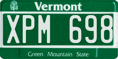 VT license plate XPM698