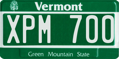 VT license plate XPM700