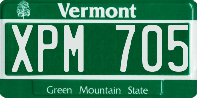 VT license plate XPM705