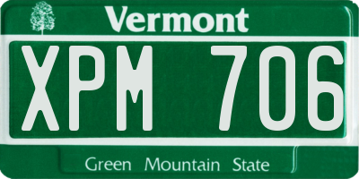 VT license plate XPM706