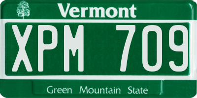 VT license plate XPM709