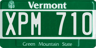 VT license plate XPM710