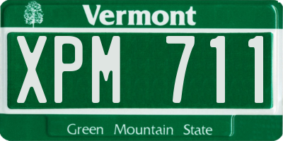 VT license plate XPM711