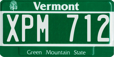 VT license plate XPM712