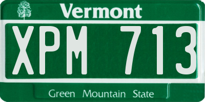 VT license plate XPM713