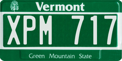 VT license plate XPM717