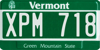 VT license plate XPM718