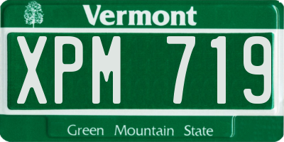 VT license plate XPM719