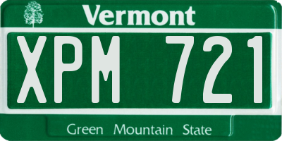 VT license plate XPM721