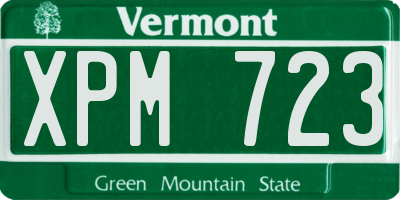 VT license plate XPM723