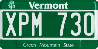 VT license plate XPM730