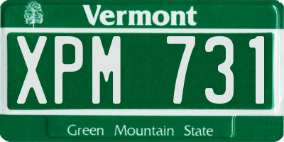 VT license plate XPM731