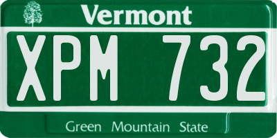 VT license plate XPM732