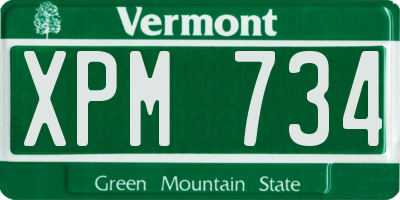 VT license plate XPM734