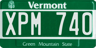 VT license plate XPM740