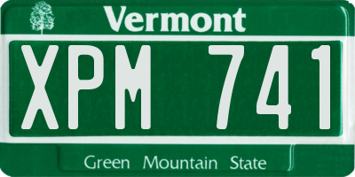 VT license plate XPM741
