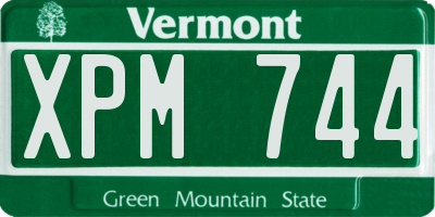 VT license plate XPM744