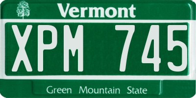 VT license plate XPM745
