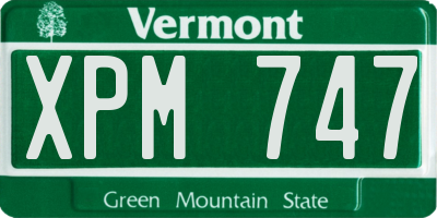 VT license plate XPM747