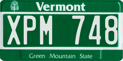 VT license plate XPM748