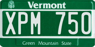 VT license plate XPM750
