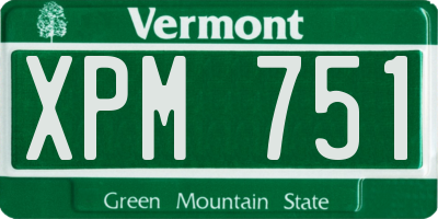 VT license plate XPM751
