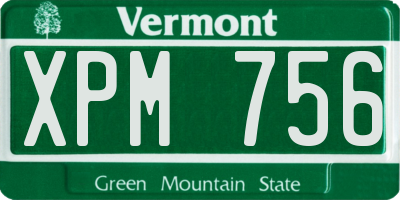 VT license plate XPM756